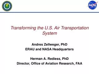 Transforming the U.S. Air Transportation System