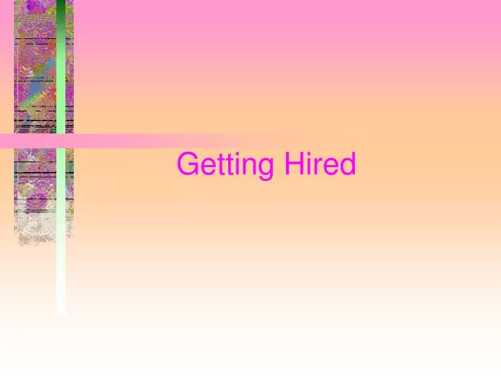 getting hired