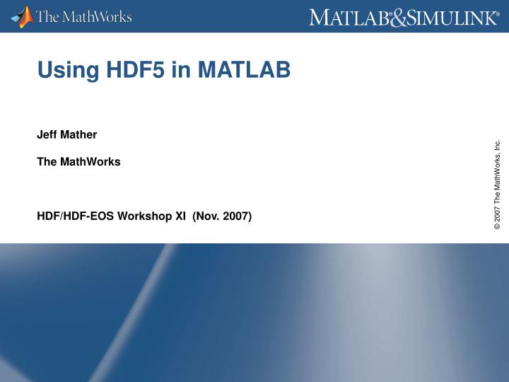using hdf5 in matlab