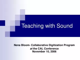 Teaching with Sound