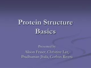 Protein Structure Basics