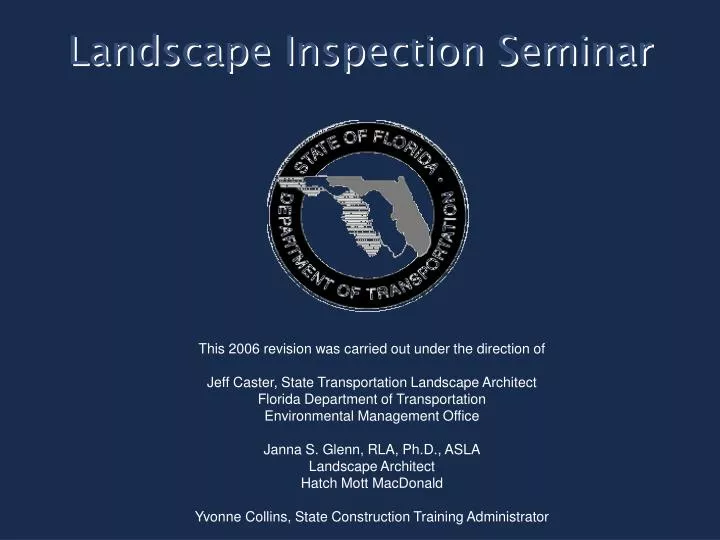 landscape inspection seminar