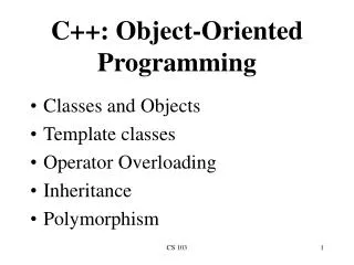 C++: Object-Oriented Programming