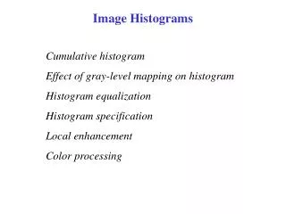 Image Histograms