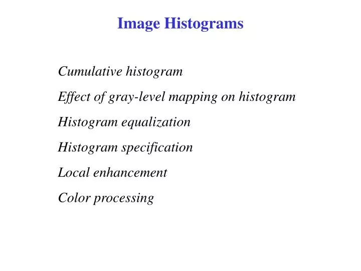 image histograms