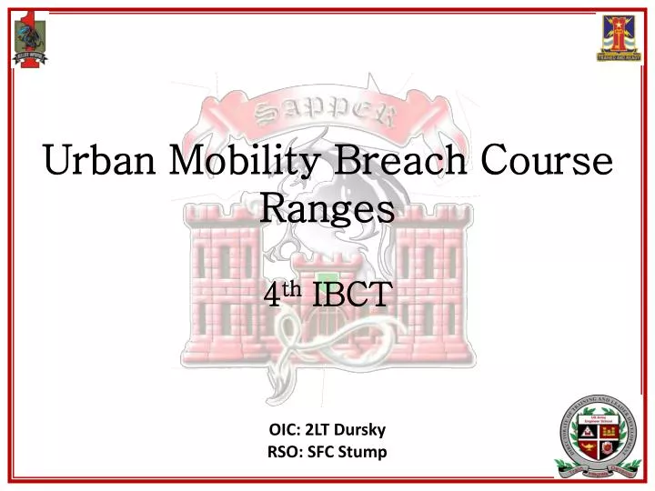 urban mobility breach course ranges 4 th ibct