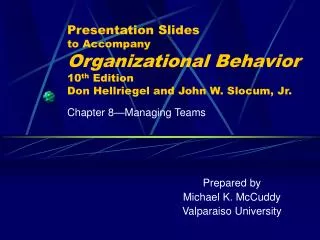 Presentation Slides to Accompany Organizational Behavior 10 th Edition Don Hellriegel and John W. Slocum, Jr.