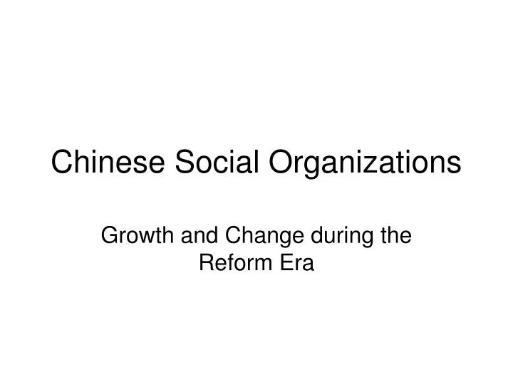 chinese social organizations