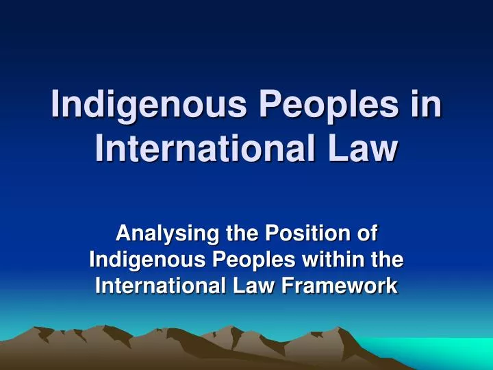 indigenous peoples in international law