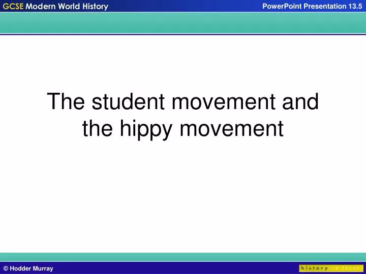 the student movement and the hippy movement