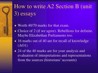 How to write A2 Section B (unit 3) essays