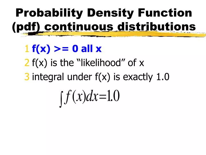 probability density function pdf continuous distributions