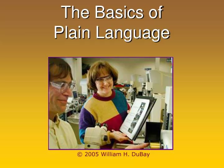 the basics of plain language