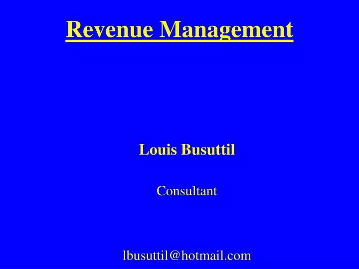 revenue management
