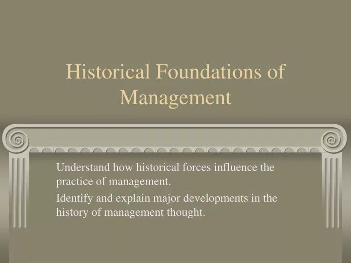 historical foundations of management