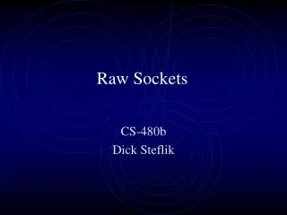 Raw Sockets