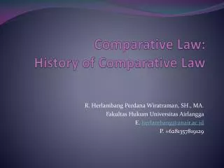 Comparative Law: History of Comparative Law