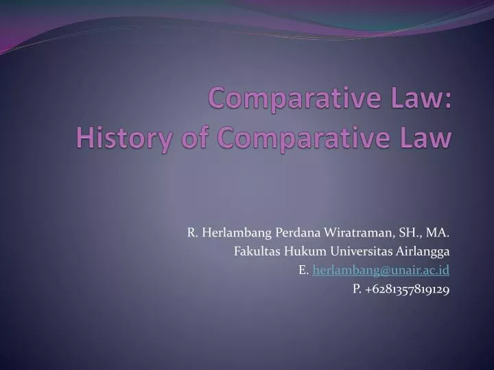 comparative law history of comparative law