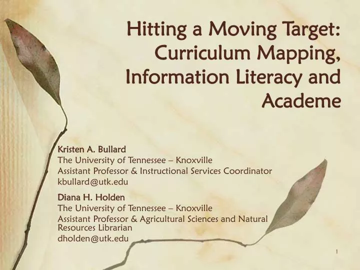 hitting a moving target curriculum mapping information literacy and academe
