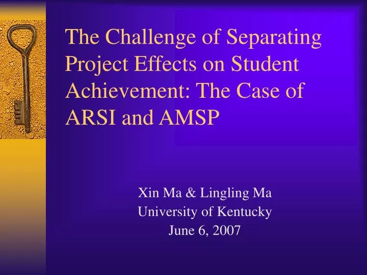 the challenge of separating project effects on student achievement the case of arsi and amsp