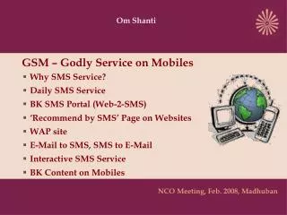 GSM – Godly Service on Mobiles