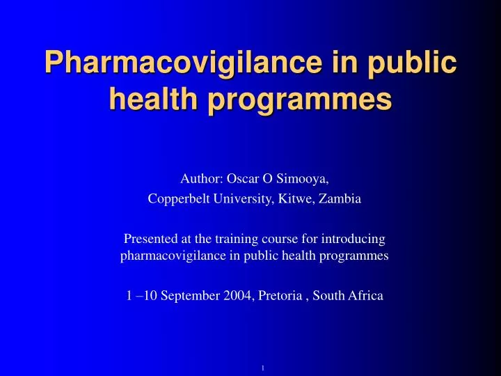 pharmacovigilance in public health programmes