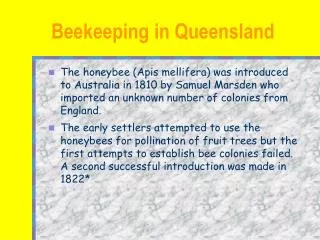 Beekeeping in Queensland