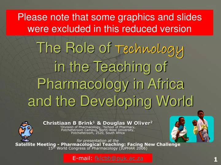 the role of technology in the teaching of pharmacology in africa and the developing world