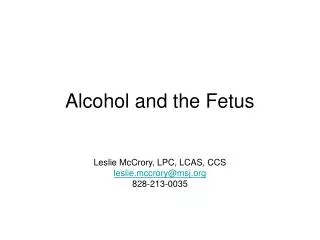 alcohol and the fetus