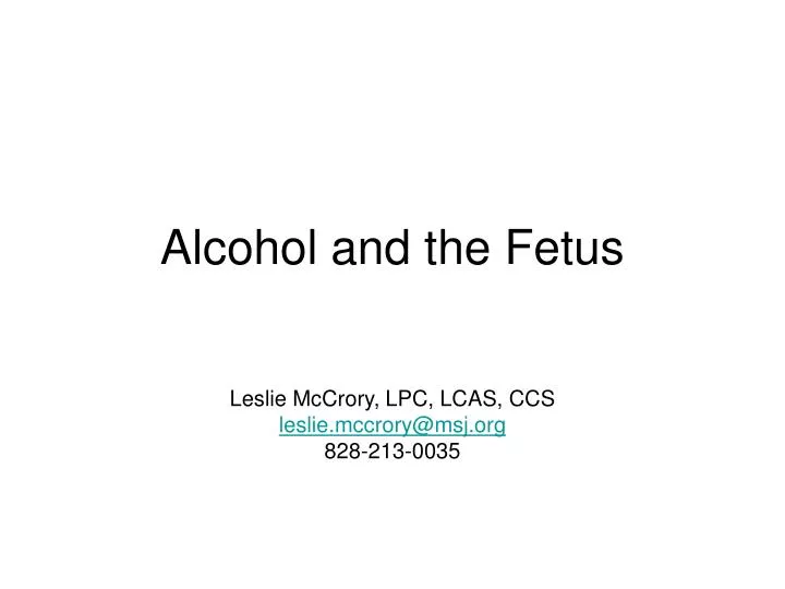 alcohol and the fetus