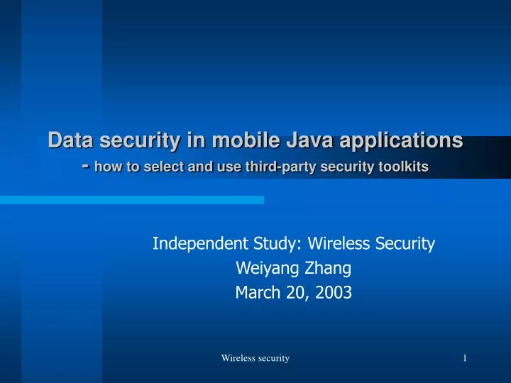 data security in mobile java applications how to select and use third party security toolkits