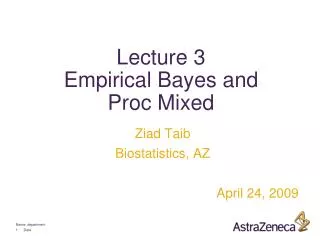 Lecture 3 Empirical Bayes and Proc Mixed