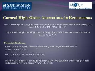 Corneal High-Order Aberrations in Keratoconus