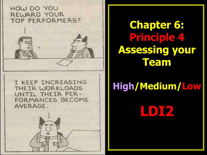 chapter 6 principle 4 assessing your team high medium low ldi2