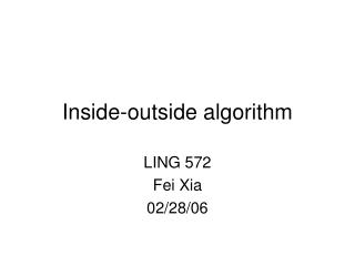 Inside-outside algorithm