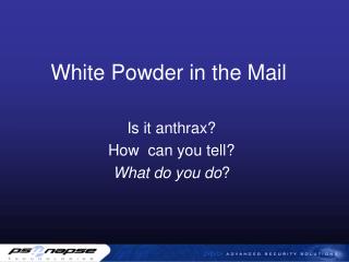 White Powder in the Mail