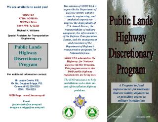 Public Lands Highway Discretionary Program