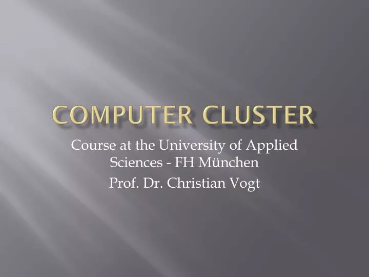computer cluster