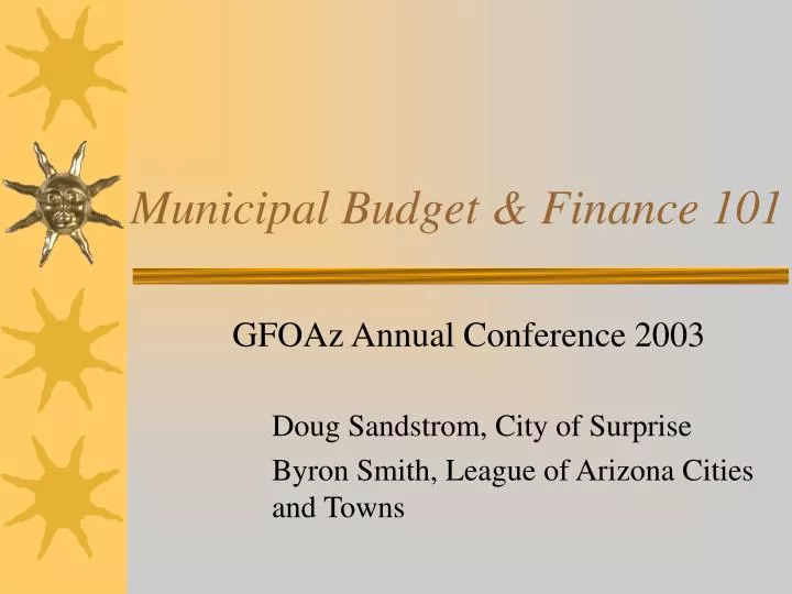 municipal budget finance 101