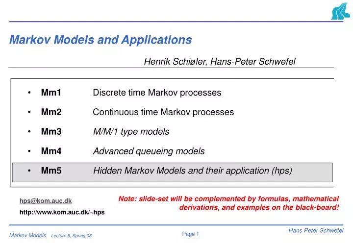 markov models and applications