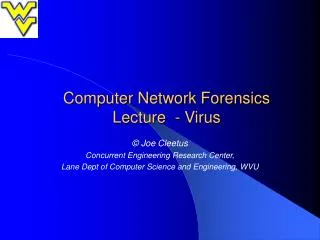 Computer Network Forensics Lecture - Virus