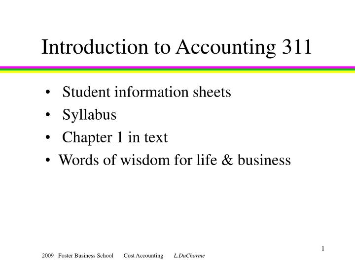 introduction to accounting 311