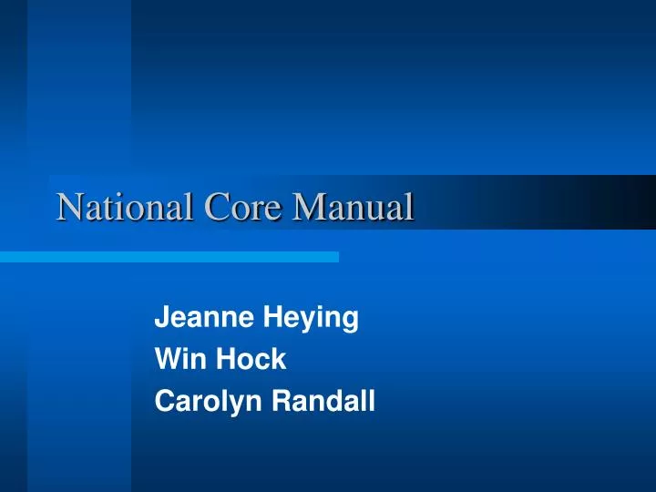 national core manual