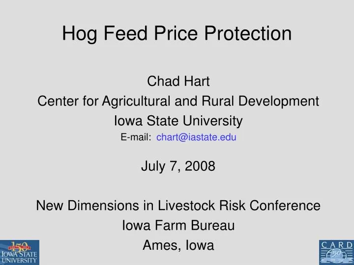 hog feed price protection