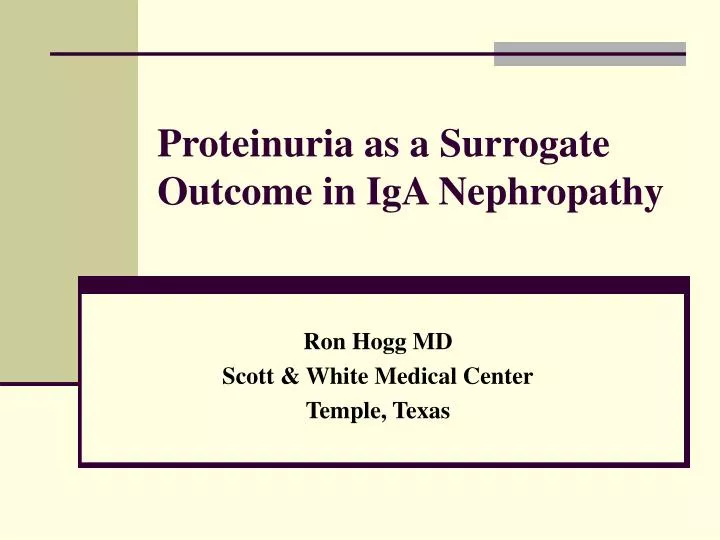 proteinuria as a surrogate outcome in iga nephropathy
