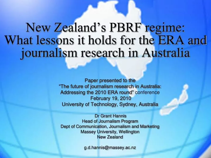 new zealand s pbrf regime what lessons it holds for the era and journalism research in australia