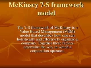 McKinsey 7-S framework model