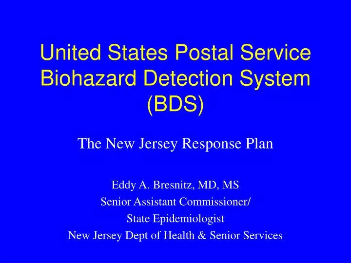 united states postal service biohazard detection system bds