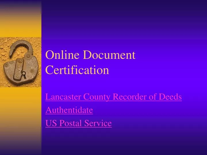 online document certification