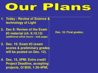 Our Plans